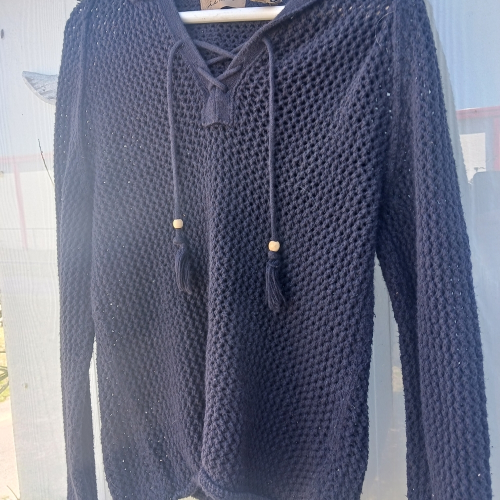 {I.E Relaxed} Crochet Pullover Hoodie
